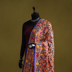 Ranihati chapa work chanderi silk hand embroidery dupatta