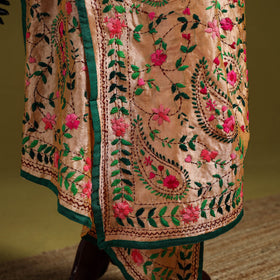 Ranihati chapa work chanderi silk hand embroidery dupatta