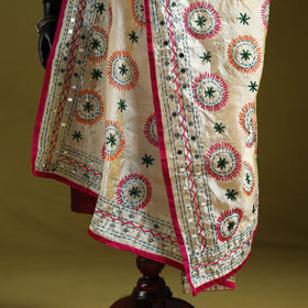Ranihati chapa work chanderi silk hand embroidery dupatta