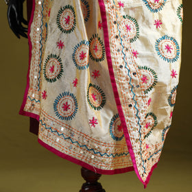 Ranihati chapa work chanderi silk hand embroidery dupatta