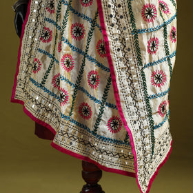 Ranihati chapa work chanderi silk hand embroidery dupatta