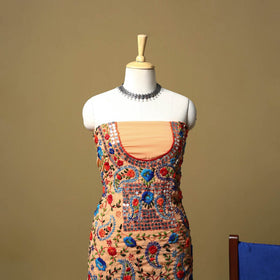 Light orange - ranihati chapa work hand embroidery