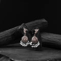 Peach - saanjh bela peacock oxidised earrings - handcrafted