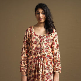 Buy Sanganeri Block Printed Cotton Flared Dress Online at iTokri.com