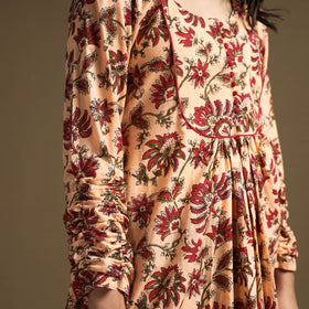 Buy Sanganeri Block Printed Cotton Flared Dress Online at iTokri.com