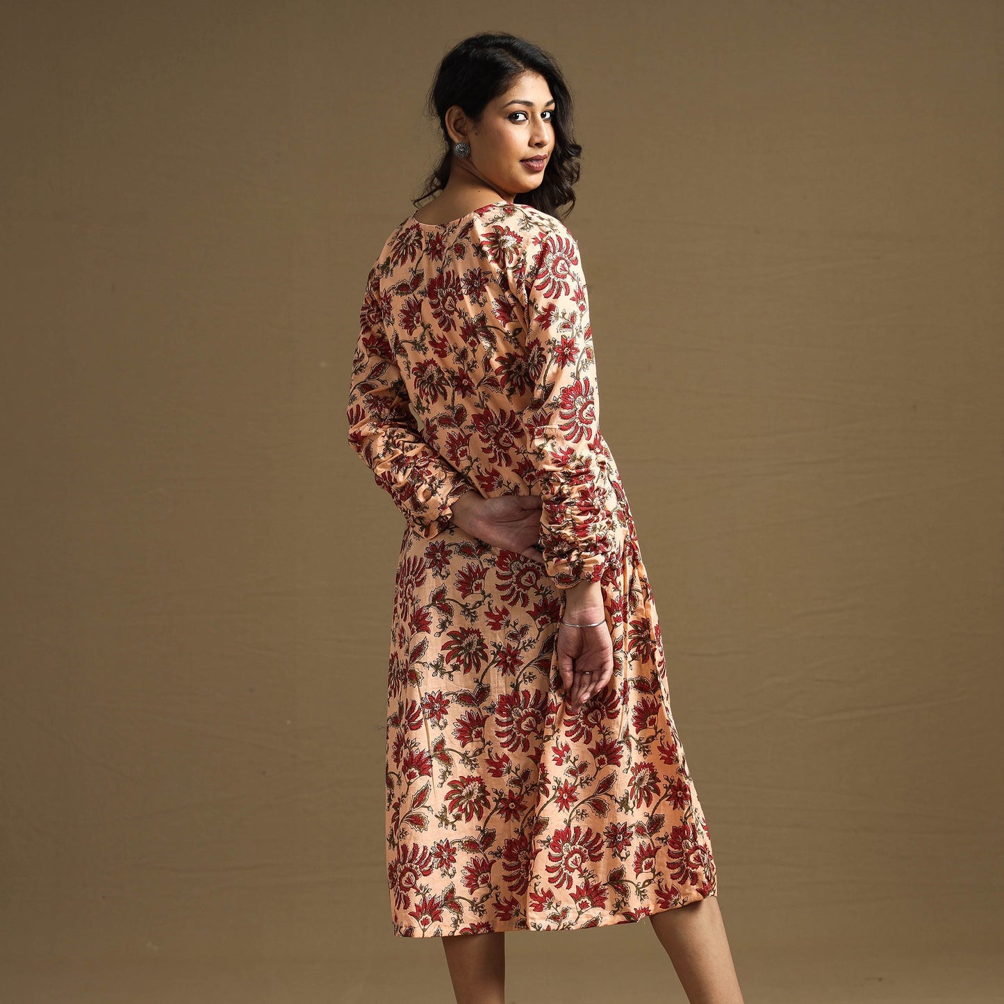 Buy Sanganeri Block Printed Cotton Flared Dress Online at iTokri.com