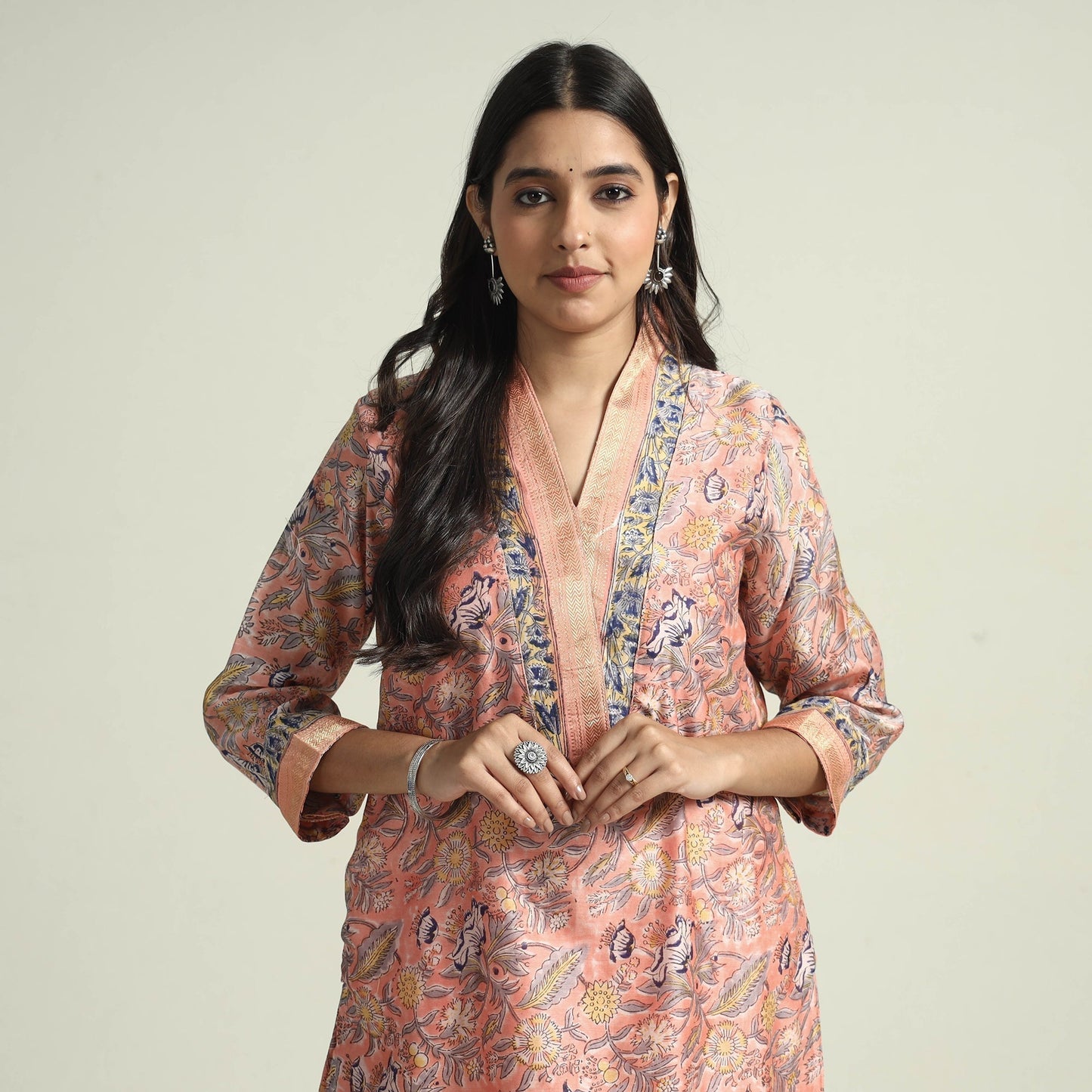 Sanganeri Kurta with Palazzo & Dupatta Set