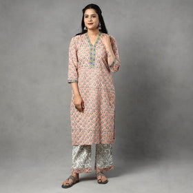 Sanganeri Kurta with Palazzo & Dupatta Set
