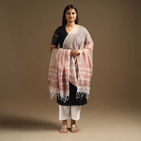 Buy Sanganeri Block Print Cotton Kota Doria Dupatta