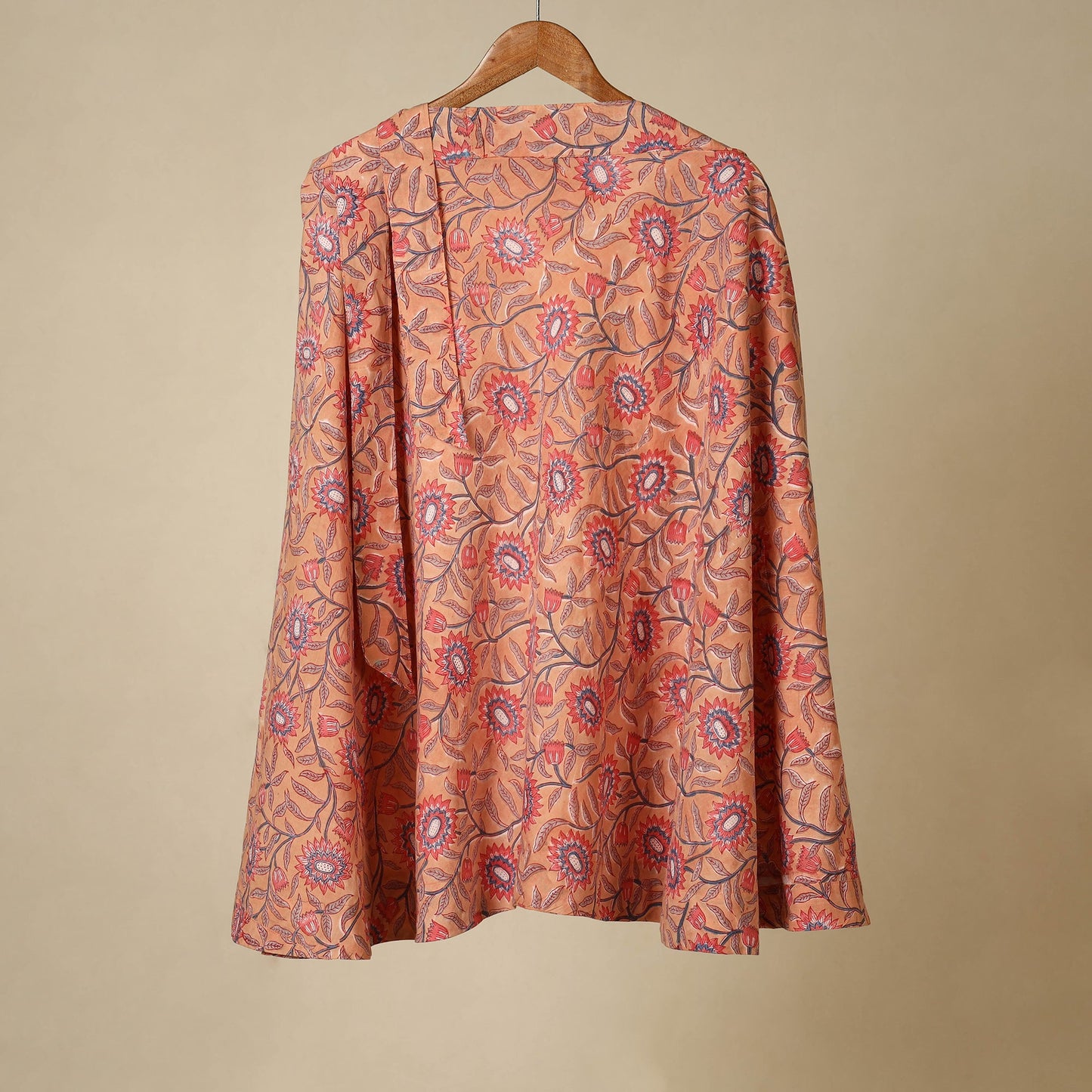 Peach - sanganeri cotton wrap around skirt 27 - handcrafted