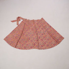 Peach - sanganeri cotton wrap around skirt 27 - handcrafted