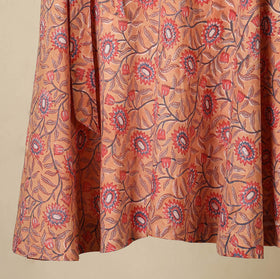 Peach - sanganeri cotton wrap around skirt 27 - handcrafted