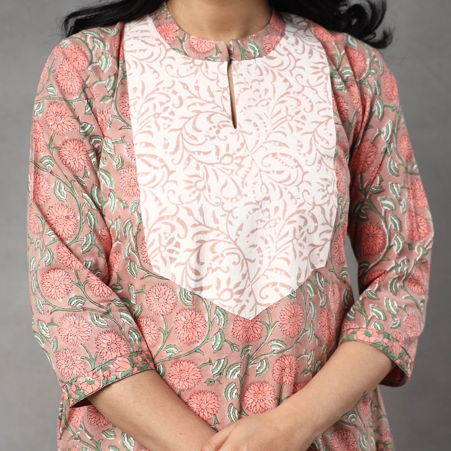 Buy Sanganeri Block Printed Cotton Kurta with Palazzo & Dupatta Set Online at iTokri.com