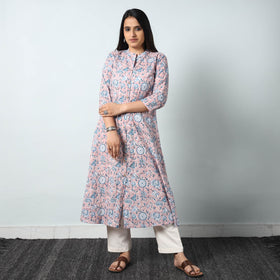 Buy Sanganeri Block Printed Cotton Long Kurta Online l iTokri.com