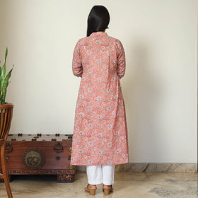 Buy Sanganeri Block Printed Cotton Long A-Line Kurta Online l iTokri.com