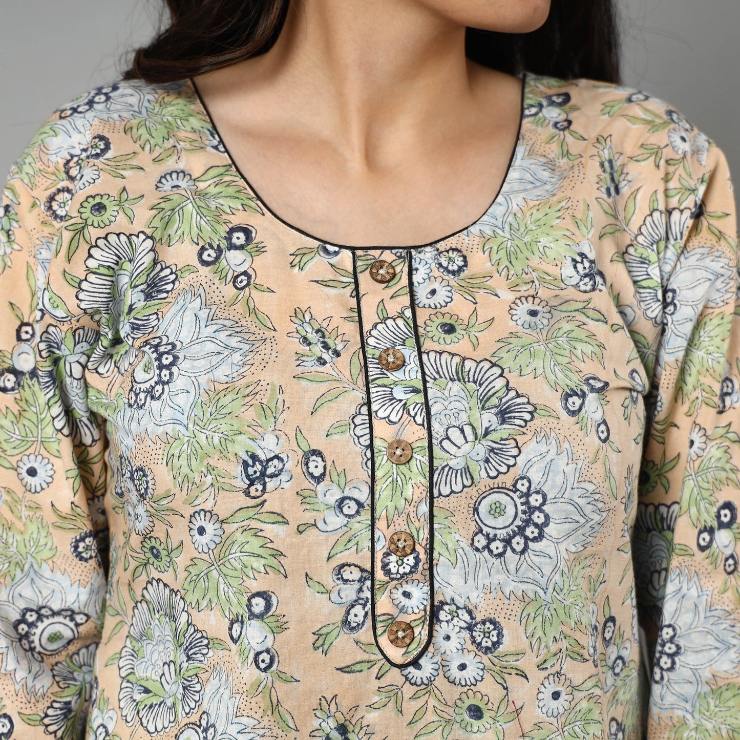  Sanganeri Block Printing Cotton Long Kurta Online 