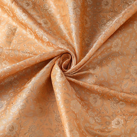 Peach Semi Silk Brocade Banarasi Fabric