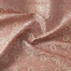 Peach Semi Silk Brocade Banarasi Fabric