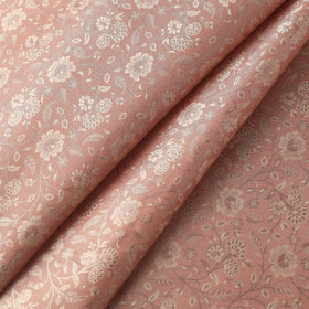 Peach Semi Silk Brocade Banarasi Fabric