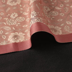 Peach Semi Silk Brocade Banarasi Fabric