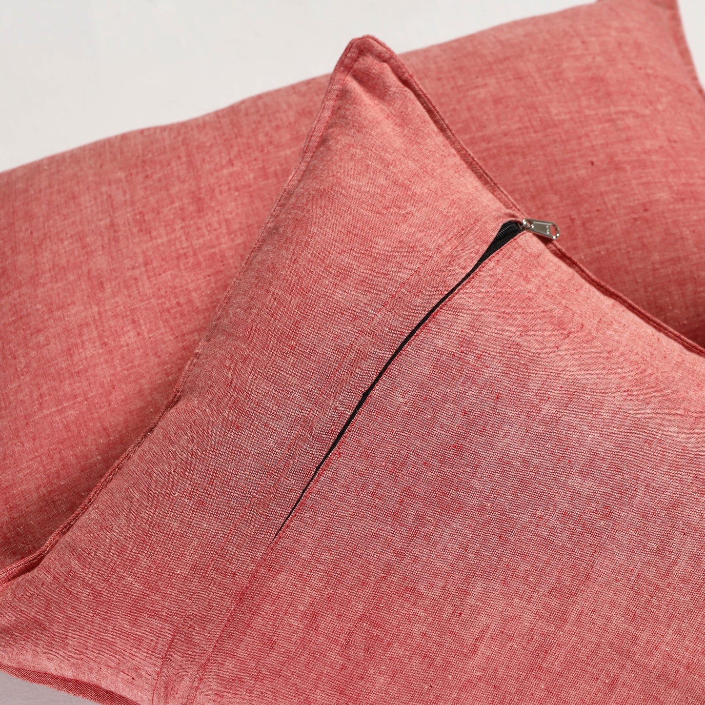 Peach - Set of 2 - Fine Cotton Handloom Pillow Covers (26 x 17 in)