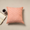 Peach - silk banarasi cushion cover with zari work 01