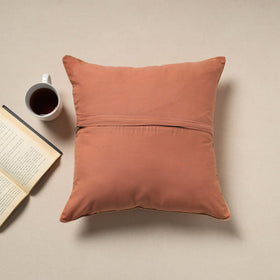 Peach - silk banarasi cushion cover with zari work 01