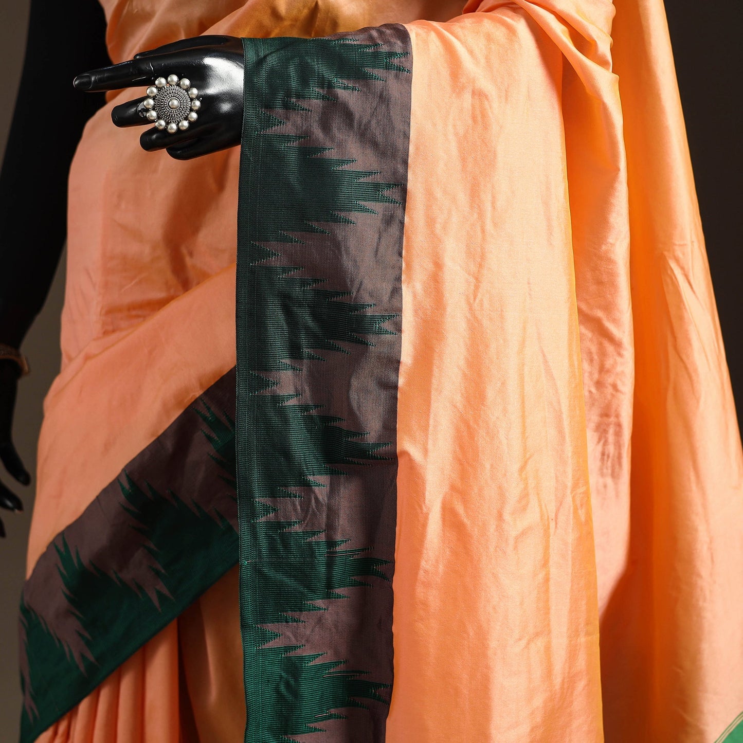 Silk ilkal saree with temple border 13 - handcrafted