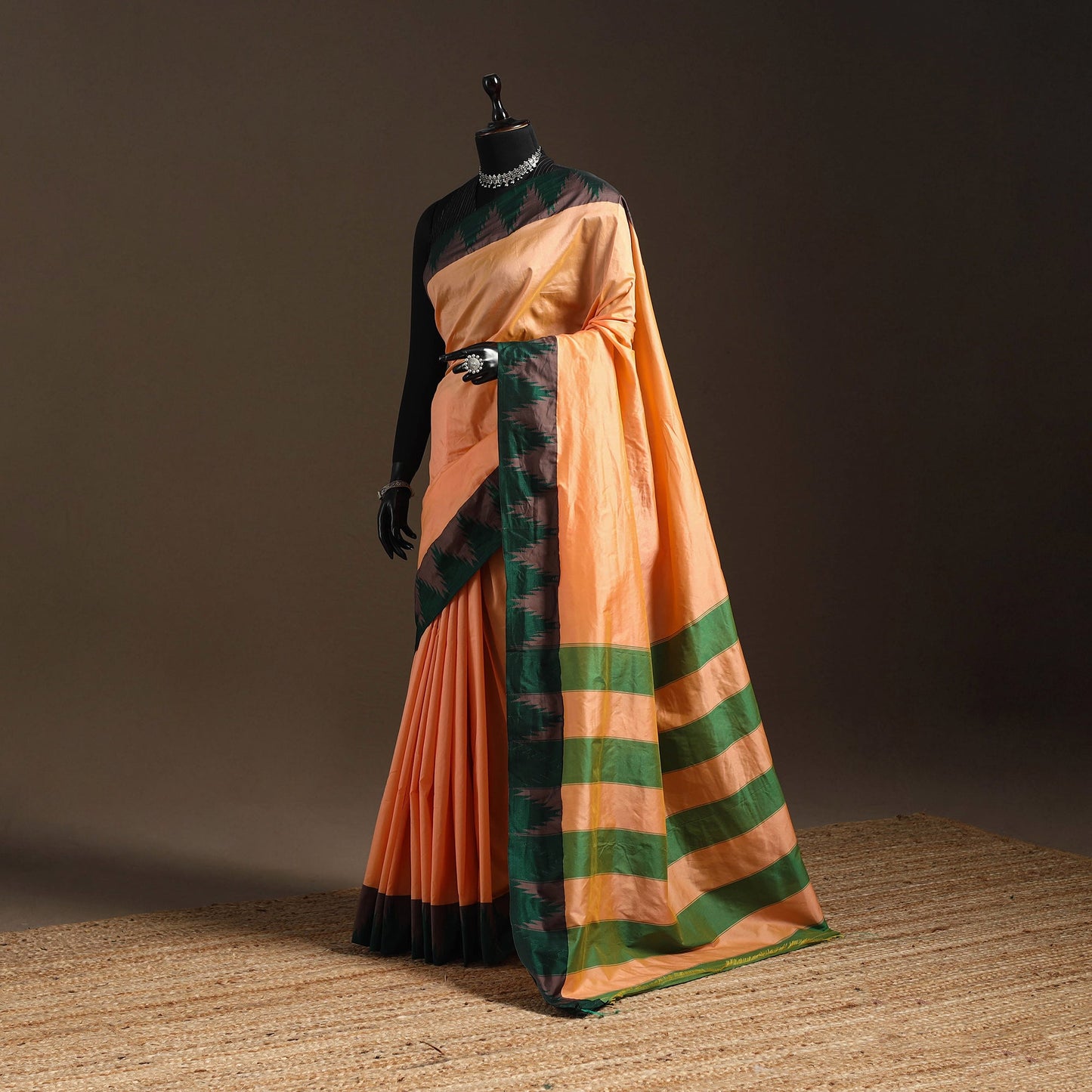 Silk ilkal saree with temple border 13 - handcrafted