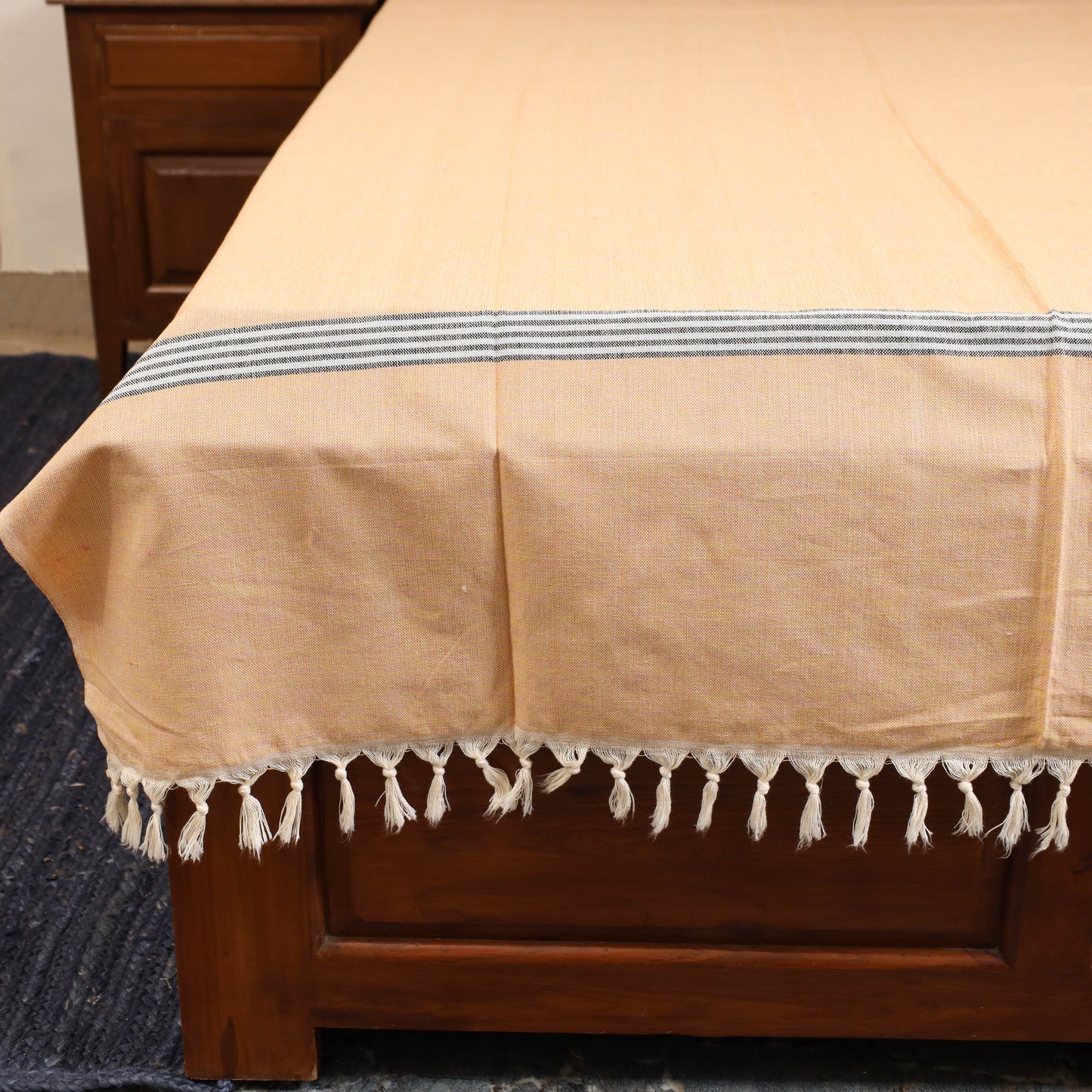 Peach - single handloom cotton bed sheet (90 x 60 in) 66