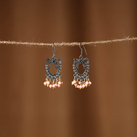 Peach Sivaangi German Silver Beaded Earrings