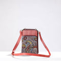 Peach Sling Bag - Handpainted Kalamkari Natural Dyed Ghicha Silk