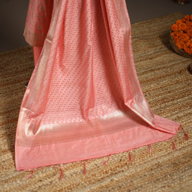 Peach - tanchoi silk cotton banarasi kurta set for women