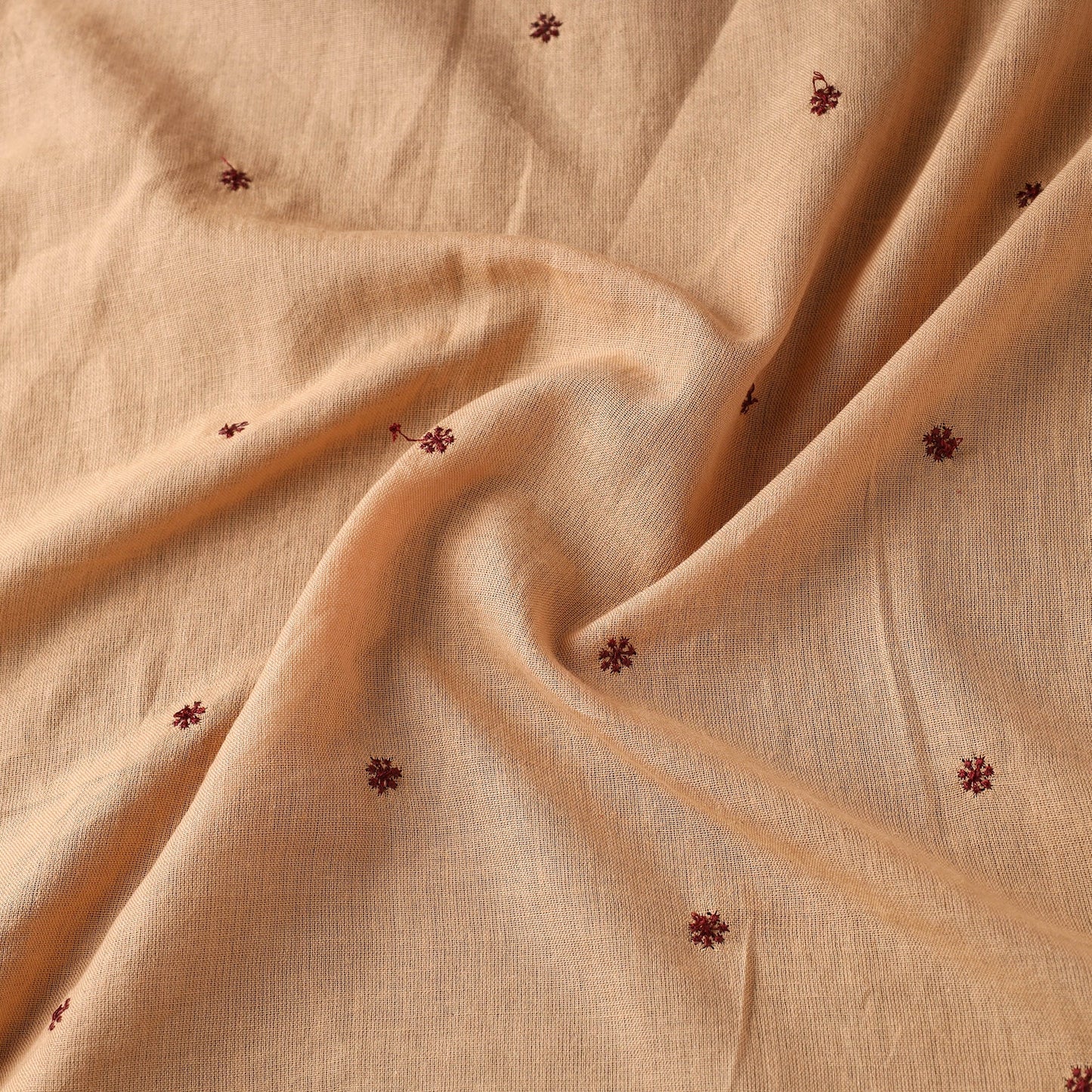 Beige Thread Buti Cotton Plain Fabric
