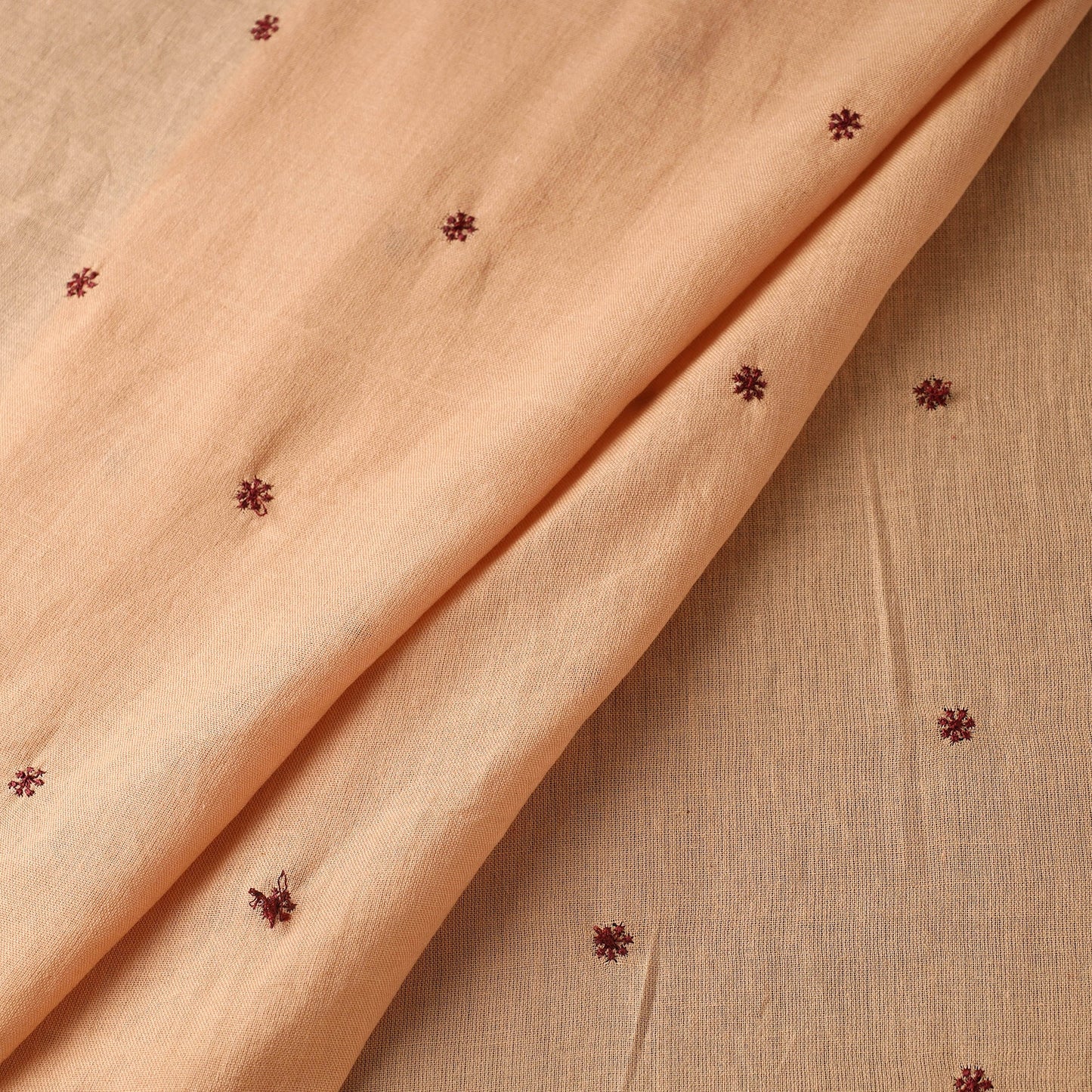 Beige Thread Buti Cotton Plain Fabric