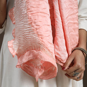 Buy Peach Tie & Dye Gajji Silk Shibori Stole
