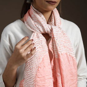 Buy Peach Tie & Dye Gajji Silk Shibori Stole