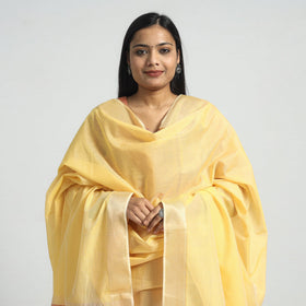  Traditional Maheshwari Handloom Silk Cotton Checks Kurta with Dupatta Set 
