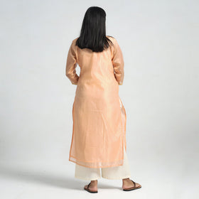 Buy Traditional Maheshwari Handloom Silk Cotton Tissue Zari Work Kurta with Dupatta Set Online at iTokri.com