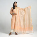 Buy Traditional Maheshwari Handloom Silk Cotton Tissue Zari Work Kurta with Dupatta Set Online at iTokri.com