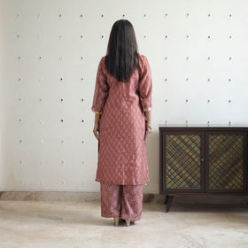 Buy Traditional Maheshwari Silk Bagru Print Kurta Set