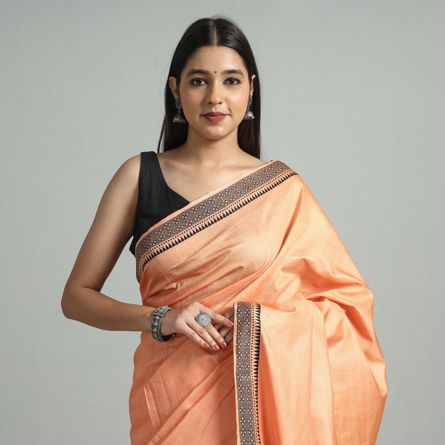 Buy Traditional Vidarbha Tussar Silk Cotton Handloom Saree with Woven Border 43 Online l iTokri.com