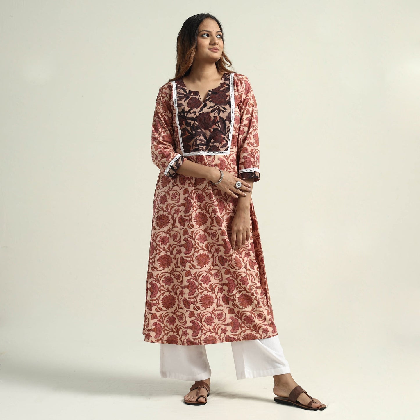 Buy Vanaspati Hand Block Printed Cotton Kurta Online at iTokri.com