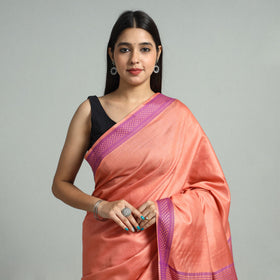  Vidarbha Bamboo Tussar Cotton Dobby Border Handloom Saree 07 Online 