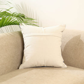 Peach Wool Thread Crewel Embroidery Cushion Cover