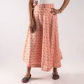 Peach Wrap Around Cotton Pochampally Ikat Skirt