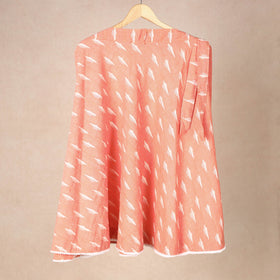 Peach Wrap Around Cotton Pochampally Ikat Skirt