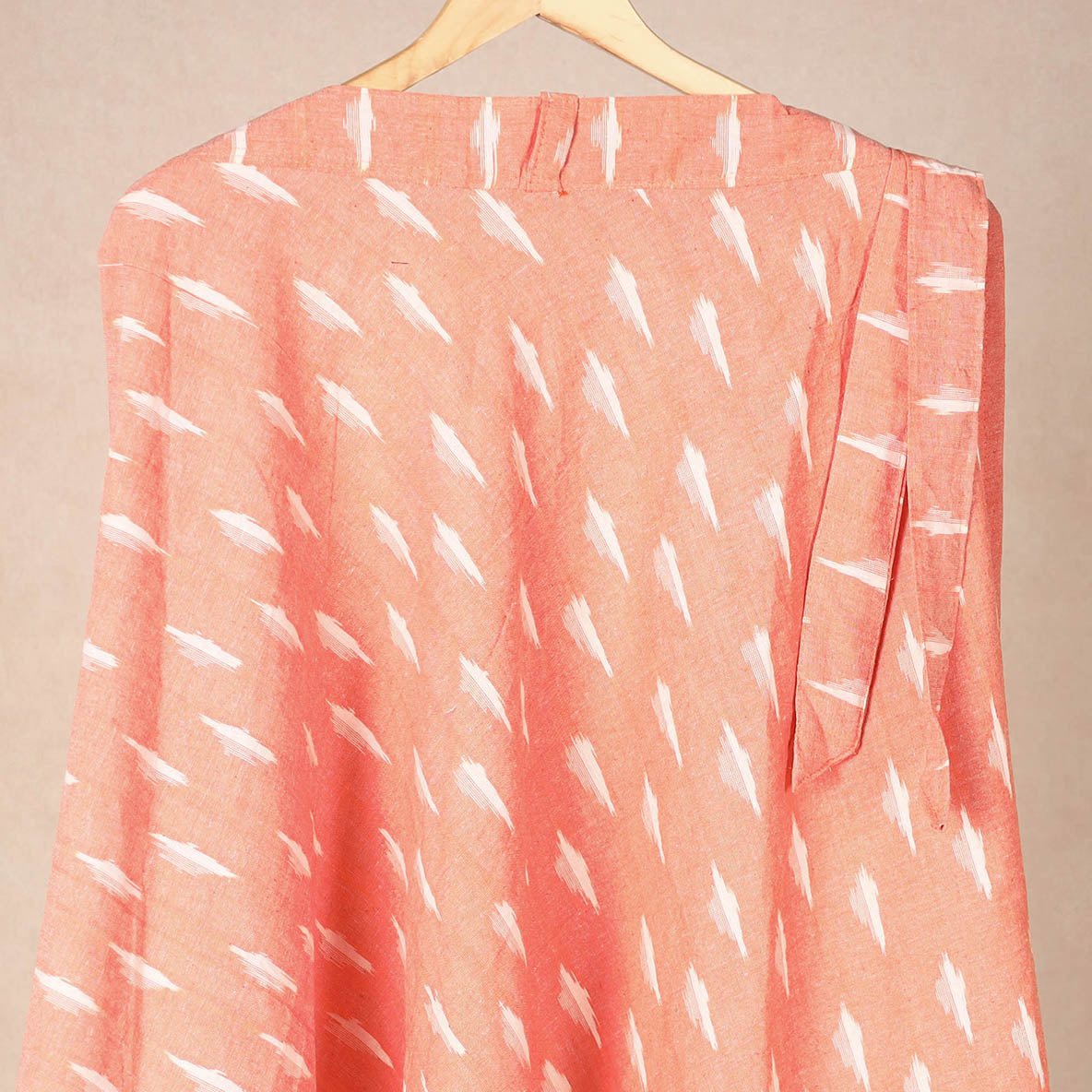 Peach Wrap Around Cotton Pochampally Ikat Skirt