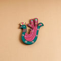  Peacock - Abstract Pastel Handpainted Wooden Magnet 