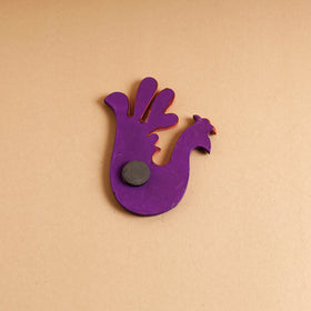  Peacock - Abstract Pastel Handpainted Wooden Magnet 